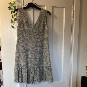 Rebecca Taylor Blue Green Ruffled Sheath Dress